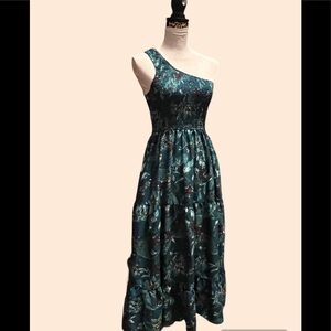 Stretch one shoulder midi dress